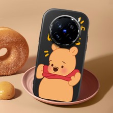 HONTINGA Vivo X200 Pro ile Uyumlu Kılıf Kamera Korumalı Düşüme Önleyici Kamera Koruyucu Siyah Yumuşak Silikon Couple Telefon Kılıfı Ayıcık Desenli K4-0450