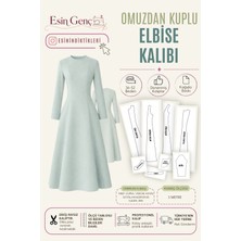 Esin'in Diktikleri Omuzdan Kuplu Elbise Kalıbı | 36-52 Beden | Kağıt Baskı | Profesyonel Dikiş Kalıbı