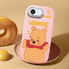 HONTINGA iPhone 17E ile Uyumlu Kılıf Kamera Korumalı Düşüme Önleyici Kamera Koruyucu Pembe Yumuşak Silikon Couple Telefon Kılıfı Ayıcık Desenli K4-0450