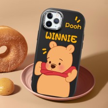 HONTINGA iPhone 11 Pro Max ile Uyumlu Kılıf Kamera Korumalı Düşüme Önleyici Kamera Koruyucu Siyah Yumuşak Silikon Couple Telefon Kılıfı Ayıcık Desenli K4-0450