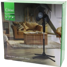 Mayf Kiwi KFAN-7426  16 Inç - 41CM  Teleskopik Katlanır Ayaklı Vantilatör 3 Kademe Hız 3 Pls.kanat Metal Kafes - Ayak Y: 90CM (5332)