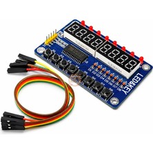 Meon Robotik Otomasyon TM1638 Modülü 8 Haneli 7 Segment Ekran, 8 LED ve 8 Buton – Arduino Uyumlu