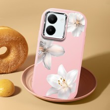 HONTINGA Vivo Y27 ile Uyumlu Kılıf Kamera Korumalı Düşüme Önleyici Kamera Koruyucu Pembe Yumuşak Silikon Couple Telefon Kılıfı Çiçekli Desenli K4-0453