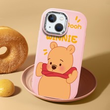 HONTINGA iPhone 13 Mini ile Uyumlu Kılıf Kamera Korumalı Düşüme Önleyici Kamera Koruyucu Pembe Yumuşak Silikon Couple Telefon Kılıfı Ayıcık Desenli K4-0450