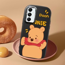 HONTINGA Samsung Galaxy A05S ile Uyumlu Kılıf Kamera Korumalı Düşüme Önleyici Kamera Koruyucu Siyah Yumuşak Silikon Couple Telefon Kılıfı Ayıcık Desenli K4-0450