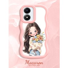 HONTINGA Vivo Y02S Uyumlu Kılıf Düşüme Önleyici Basitlik Anti Düşme Kamera Koruyucu Basit Pembe Yumuşak Silikon Couple Telefon Kılıfı Kız Desen K9-0270
