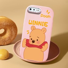 HONTINGA iPhone 7 Plus ile Uyumlu Kılıf Kamera Korumalı Düşüme Önleyici Kamera Koruyucu Pembe Yumuşak Silikon Couple Telefon Kılıfı Ayıcık Desenli K4-0450