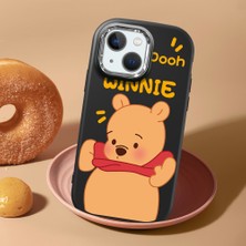 HONTINGA iPhone 13 Mini ile Uyumlu Kılıf Kamera Korumalı Düşüme Önleyici Kamera Koruyucu Siyah Yumuşak Silikon Couple Telefon Kılıfı Ayıcık Desenli K4-0450