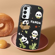 HONTINGA Samsung Galaxy A05S ile Uyumlu Kılıf Kamera Korumalı Düşüme Önleyici Kamera Koruyucu Siyah Yumuşak Silikon Couple Telefon Kılıfı Panda Desenli K4-0449