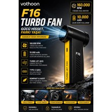 Vothoon F16 Turbo Jet Fan 160.000RPM Motorlu Elektrikli Hava Kompresörü Taşınabilir Yüksek Basınçlı Hava Üfleyici 4 Kademeli
