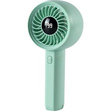 Mini,taşınabilir,şarjlı, LED Göstergeli El Fanı Yeşil ZB162Y