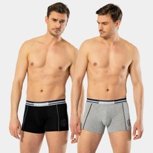 Cacharel Erkek 2'li Baskili Boxer 1323/SIYAH-GRI