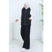 Kapüşonlu Yelek Basic Sweat ve Rahat Pantolon Üçlü Takım