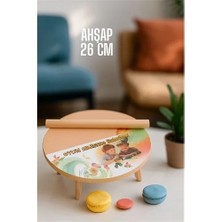 Akıllı Bayi Çocuk 26 cm Ahşap Hamur Açma Masası Mini Oklava Ile Oyun Hamuru TAHTASI714536