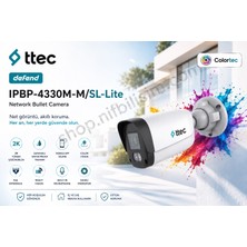 Nif Bilişim Ttec IPBP-4330M-M/SL-LITE 4mp 2.8mm Sabit Lens Dahili Sesli Gece Renkli Ir Bullet Ip Kamera Sadece Poe Ile Çalışır