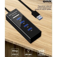 Fully 4 Port USB 3.0 Hub Çoklayıcı Çoğaltıcı Switch