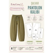 Esin'in Diktikleri Şalvar Pantolon Kalıbı | 36-52 Beden | Kağıt Baskı | Profesyonel Dikiş Kalıbı