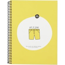Elivora Store 80 Yaprak Kareli Hafif Kağıt Stickerli Defter, Şort, 18.5X25CM