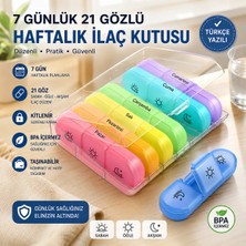 Polham 7 Günlük 21 Gözlü Haftalık , Hap Saklama Kutusu, Kitlenir Kapaklı, Bpa Içermez Saklama Kutusu