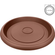 ToXA Villa Menekşe Damla Kemer Otantik Saksı Tabağı No6 Kahve 21CM Serinova Toxa Plastik Tabak