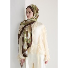 Fresh Scarfs Iris Garden Floş Viskon Şal Kahve