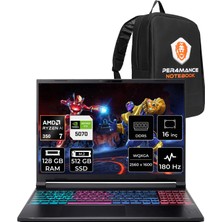 Acer Nitro V 16S Amd Ryzen 7 350 Rtx 5070 8gb 85W 128GB Ram 512GB SSD 16" Wqxga 180Hz Freedos NHQXNEY003P356 Gaming Laptop + Per4 Çanta