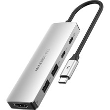 Amazingthing Thunder Pro Type-C To Hdtv 5 In 1 4K 60Hz Dönüştürücü Adaptör Gri