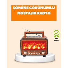 Epilons Şömine Alev Işıklı Solar Bluetooth Hoparlör – 7w Güçlü Ses, Fm Radyo
