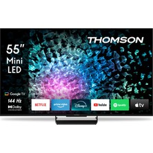 Thomson 55 İnç (139 cm) 4K Ultra HD QD MiniLED Google TV, Wifi, Dolby Audio, Subwoofer, Dolby Atmos, Dolby Vision IQ, HDMI