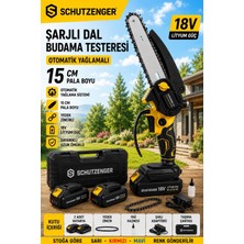 SCHUTZENGER RN9010 Çift Akülü Şarjlı Dal Budama Testeresi Otomatik Yağlamalı Hızar Yedek Zinçir Sarı