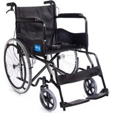 Comfort Plus DM809 Manuel Tekerlekli Sandalye Katlanabilir Çelik Şase 12 inç Dolgu Tekerlek ve Refakatçi Freni
