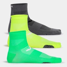 Joma 400777.226 Unisex 3'lü Koşu Çorabı - Yeşil/sarı