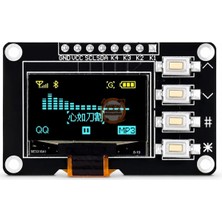Meon Robotik Otomasyon OLED Ekran 0.96 Inç 128X64 SSD1315 I2C 4 Butonlu Sarı-Mavi – Arduino Uyumlu