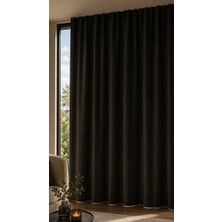 Devrim Olivya Tekstil Premium Siyah Blackout Fon Perde Isı ve Ses Yalıtımlı Tek Parça