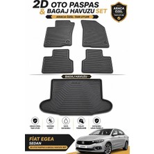 Black Gold Fiat Egea Sedan 2d Oto Paspas ve Bagaj Havuzu Seti Araca Özel Kauçuk Kaymaz Siyah Kolay Temizlenir