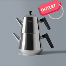 Hisar Heybeli Plus Maxi Çelik Çaydanlık Siyah **outlet**