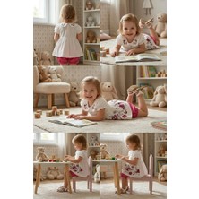 Meya Baby & Kids Kız Bebek Takım Çiçek Nakışlı