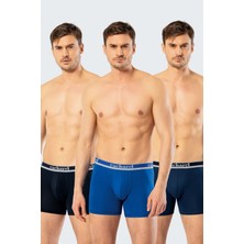Cacharel Erkek Uzun Paçali 3'lü Boxer 1338/LACIVERT-İNDIGO-SAKS