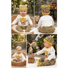 Meya Baby & Kids Bebek Takım Şapkalı Kaplan Desenli