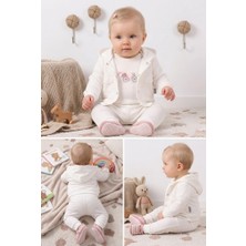 Meya Baby & Kids Kız Bebek 3 Lü Takım Kapüşonlu Dantel Detaylı
