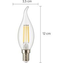 Elivora Store 4W E14 Kıvrık LED Mum Ampul – 35W Eşdeğer, 3000K Günışığı, 400 Lümen, 220-240V, Şeffaf Cam Filament, 10’lu Paket