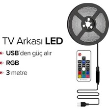 Elivora Store Tv Arkası Animasyonlu Rgb Şerit LED Seti Kumandalı 3 Metre - Cata - 5V USB Girişli