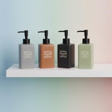 Elivora Store 500ML Seramik Sıvı Sabunluk, Mat Taş Dokulu ve Kare Tasarım, Siyah Pompalı Banyo ve Mutfak Deterjan Dispenser (1 Adet - Asorti/karışık Renk Gönderilir)