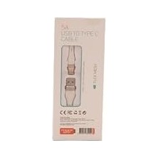 Elivora Store Powerway HC05, Örgülü 5 Amper USB To Type- C, 1 Metre, Şarj Data Kablosu, Beyaz
