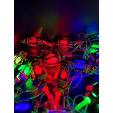 Elivora Store 20 Li 4 Metre LED Ramazan Kandil Feneri Dekorasyon Süsleme Dekor Lambası Renkli Organizasyon (Renkli, 4 Metre)