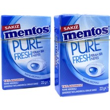 Mentos Pure Fresh Nane Aromalı Şekersiz Tatlandırıcılı Draje Sakız 22 G (2 Adet)