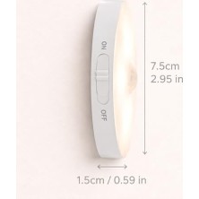 Elivora Store Amber LED Hareket Sensörlü Ledli Gece Lambası Şarj Edilebilir, Taşınabilir 4000K Günışığı (2 Adet)