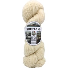 Etrofil Shetland Örgü İpi Ekru %100 Shetland Yün 50g 280m (71070)
