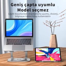 Elivora Store Yükseklik Ayarlı 360 Döner Alüminyum Laptop Standı Laptop Sehpası Açı Yükseklik Ayarlı Kaymaz Padli