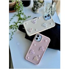 Elivora Store Iphone 11 Uyumlu 3D Oyuncaklı Taş Kalp Tasarımlı Yumuşak Silikon Kılıf - Kremtaşkalp